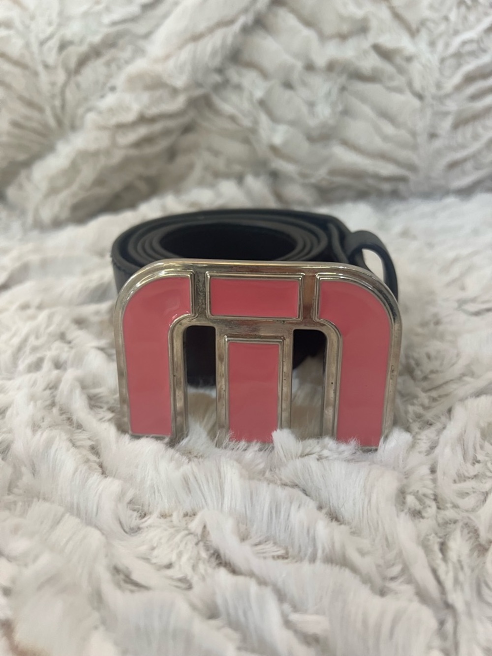 Pink Logo Accent Men's Belt - Golf Accessory